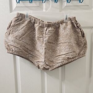 Anthropologie Tan Floral Patterned Shorts